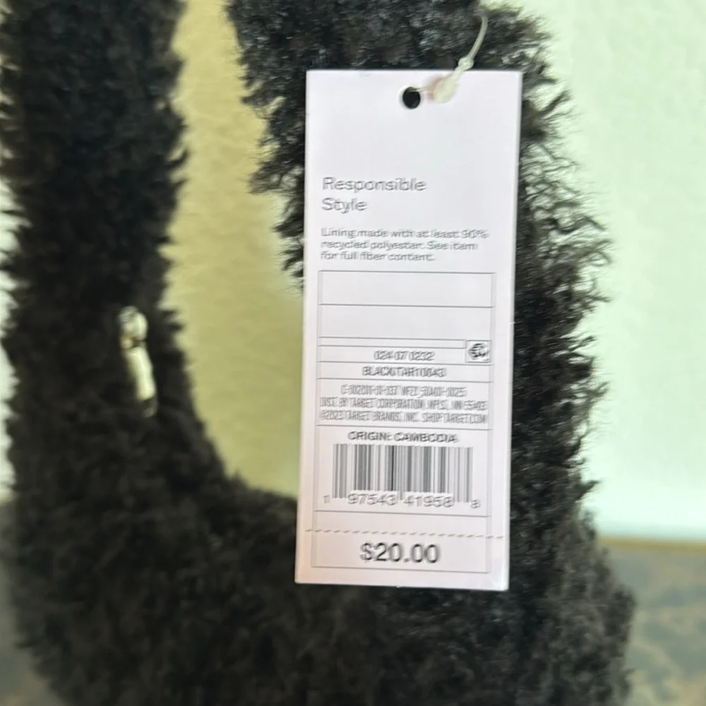 New! Slouchy Faux Fur Hobo Shoulder Handbag - Wild Fable, Black